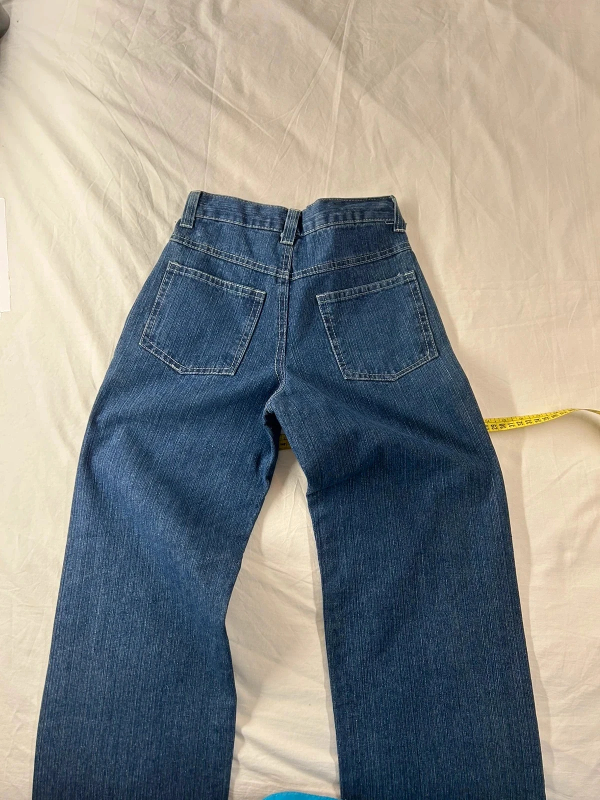 Marineblauwe vintage hoge taille jean – photo 9